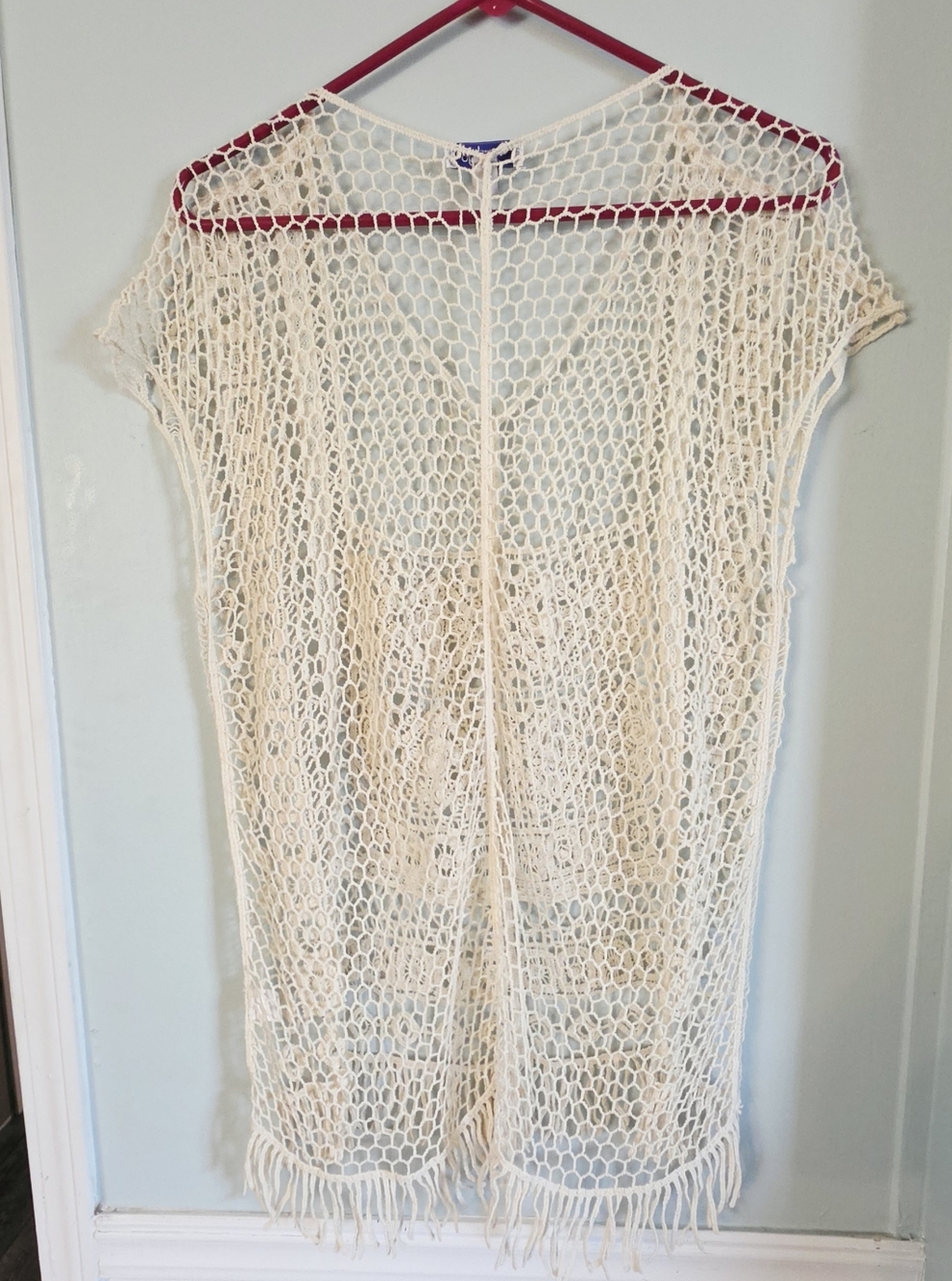 Indigo Crochet Fringe Tunic - Picture 4 of 6
